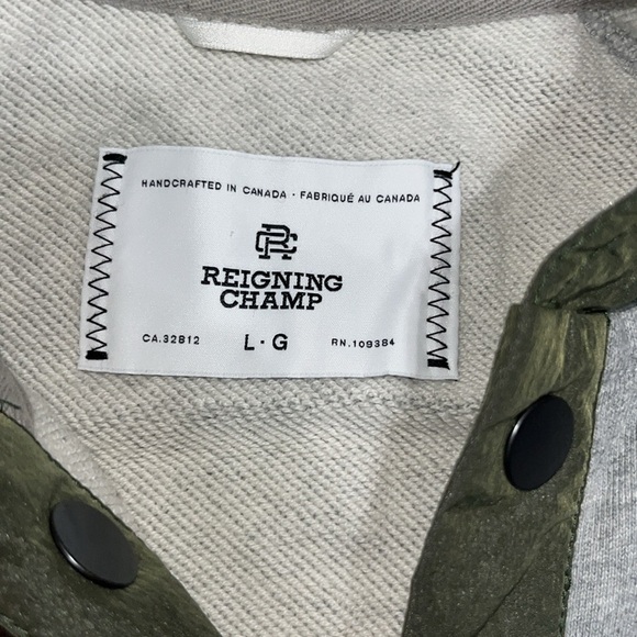 Reigning Champ Nylon Patch Popover Hoody Hoodie Gray Large - Picture 7 of 9